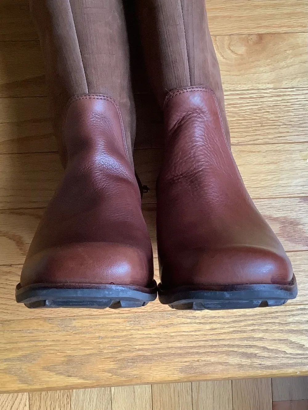UGG Smithfield Brown Suede Leather Lace Up Winter Riding Boots SZ 9